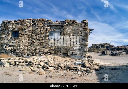 OLD ARAIBI, USA-SEPTEMBER 06,1981: Old Oraibi, Hopi Village on Third Mesa, Hopi Indian Reservation, Arizona. It is still inhabited, and Old Oraibi vie Stock Photo