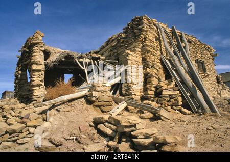 OLD ARAIBI, USA-SEPTEMBER 06,1981: Old Oraibi, Hopi Village on Third Mesa, Hopi Indian Reservation, Arizona. It is still inhabited, and Old Oraibi vie Stock Photo