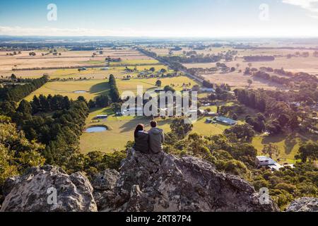 The popular tourist attraction of Hanging Rock. A volcanic group of rocks atop a hill in the Macedon ranges, Victoria, Australia Stock Photo