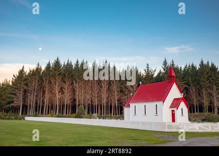 Waitetoko Church at Waitetoko Marae is an old Maori church near Turangi in Taupo District, Waikato, New Zealand Stock Photo