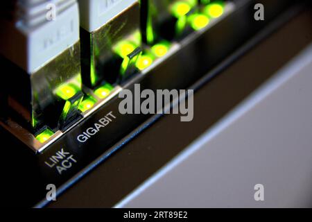 Gigabit ethernet connection Stock Photo