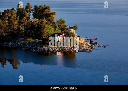 Aerial view on scandinavian skerry coast Stock Photo