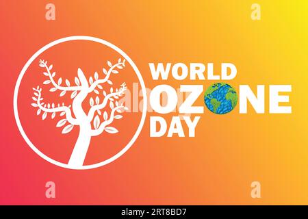 World Ozone Day vector illustration. World Ozone day concept with tree and planet. Suitable for greeting card, poster and banner Stock Vector