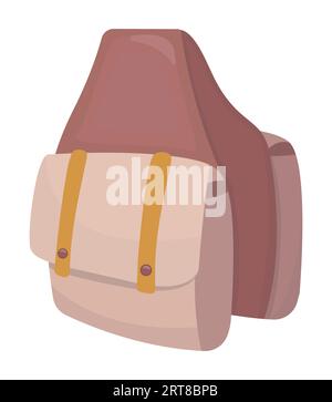 Horse saddle bag in boho style, color vector cowboy illustration of wild west culture Stock Vector