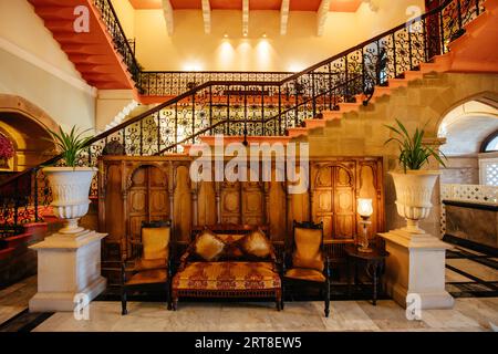 Mumbai, India, 5 August 2017: The opulent surroundings and interior of the Taj Mahal Palace in Mumbai, India Stock Photo