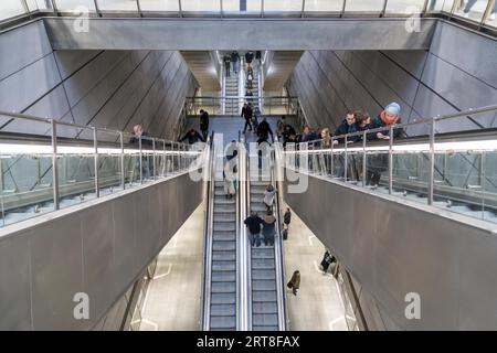 Copenhagen, Denmark, February 17, 2017: Interior view of Kongens Nytorv Metro Station in the city centre Stock Photo
