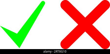 Wright and Wrong line icon. Yes And No Icons. Check Mark Icons. Correct and Cross symbol agree or disagree. Stock Vector