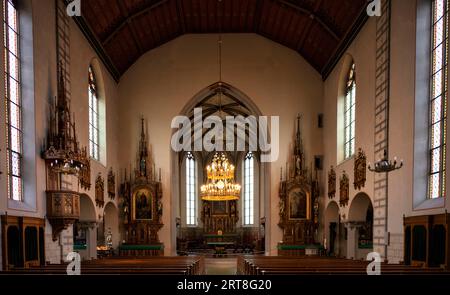 Interior photograph of nave, altar and apse, St. John's parish church, Rapperswil-Jona, Canton St. Gallen, SG, Switzerland Stock Photo