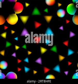 Seamless pattern gradient triangles on a black background. Vector illustration Stock Vector