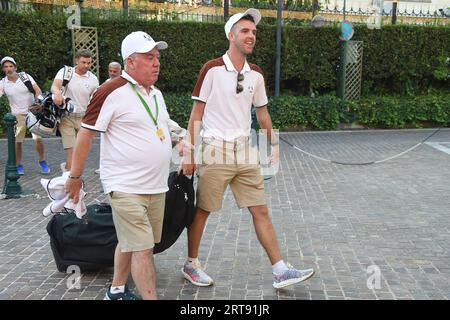 Rome, Italy. 11th September 2023; Hotel Waldorf Astoria Balduina, Rome Italy: The European team participating in the Ryder Cup of golf arrives in Rome to inspect the conditions and the Marco Simone Golf and Country Club outside Rome Credit: Action Plus Sports Images/Alamy Live News Stock Photo