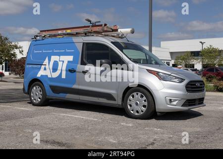Fishers - September 10, 2023: ADT installation van. ADT provides residential, small and large business electronic security and fire protection. Stock Photo