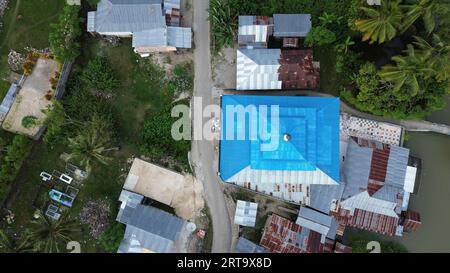 aerial view of houses .aerial view of densely populated settlements Stock Photo