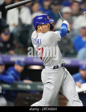 Chicago Cubs' Seiya Suzuki breaks his bat as he pops out during the third  inning of a baseball game against the San Diego Padres, Friday, June 2,  2023, in San Diego. (AP