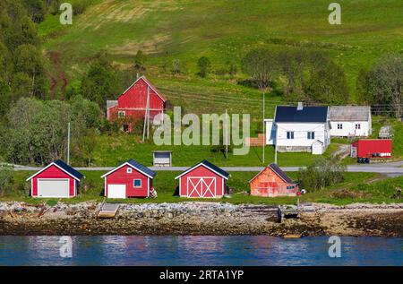 Farm, Kvaloya Island, Tromso, Norway Stock Photo