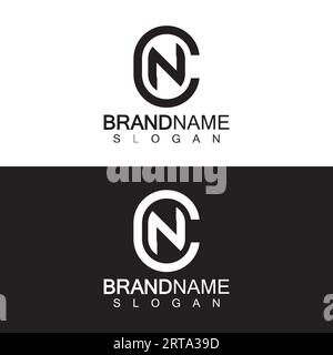 Alphabet Letters CN or NC business logo design Stock Vector