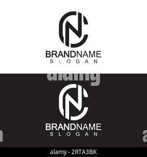 Alphabet Letters CN or NC business logo design Stock Vector