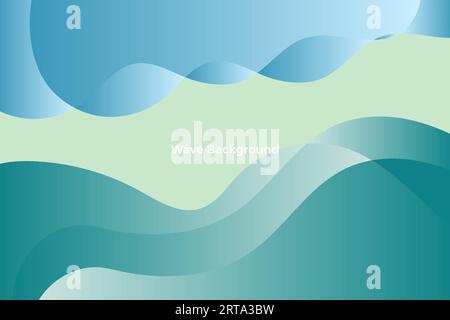 Blue and green gradient wave background with soft color. vector illustration. Eps10 Stock Vector