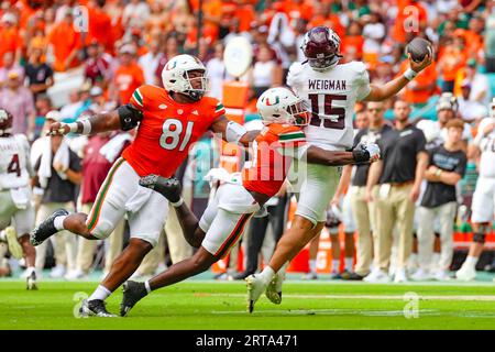 Miami Hurricanes 48 v Texas A&M 33, Sept 9th, 2023,Hard Rock Stadium,  Florida, USA Stock Photo - Alamy