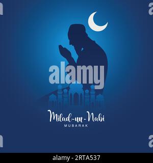 Milad ul Mubarak Design Background. beautiful Vector Illustration for greeting card, poster and banner. Stock Vector