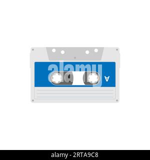 Audio cassette tape isolated vector old music retro player. Retro music audio cassette Stock Vector