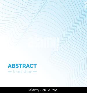 Abstract flow blue wavy lines background, modern moving lines design, futuristic technology concept, vector illustration Stock Vector