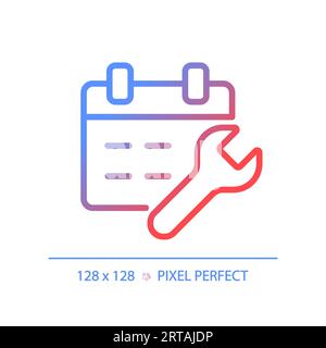 2D thin linear gradient car service icon Stock Vector