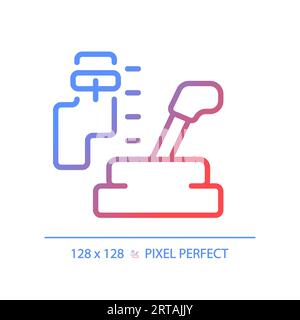 2D thin linear gradient car gear box icon Stock Vector