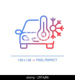 2D thin linear gradient car air conditioner icon Stock Vector