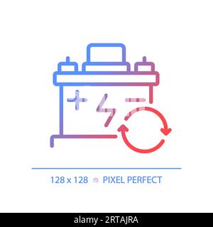 2D thin linear gradient car battery icon Stock Vector