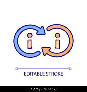 2D thin linear colorful web-based icon Stock Vector