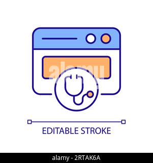 2D thin linear colorful implement in practice icon Stock Vector