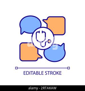 Thin linear colorful interoperability icon Stock Vector