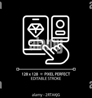 2D editable thin line white choosing app icon Stock Vector