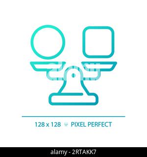 2D blue thin line gradient shapes on weight scale icon Stock Vector
