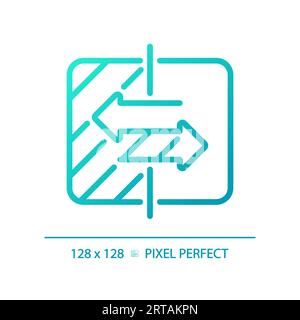 2D blue thin line gradient choice icon Stock Vector