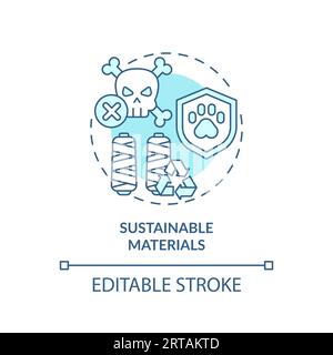 2D customizable thin line icon sustainable materials concept Stock Vector