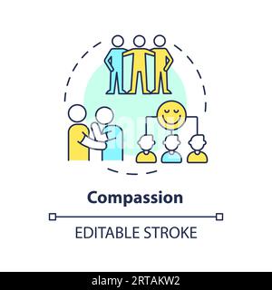 2D customizable thin line icon compassion concept Stock Vector