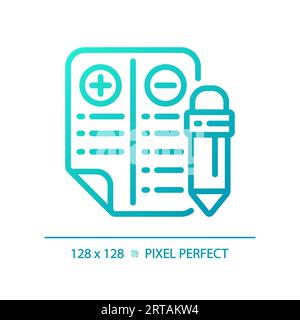 2D thin line gradient positive and negative points icon Stock Vector