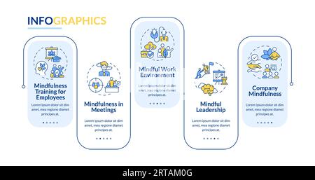 Multicolor mindful entrepreneurship layout with linear icons Stock Vector