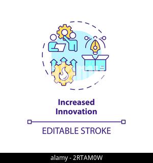 2D customizable thin line icon increased innovation concept Stock Vector