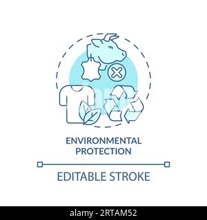 2D customizable line icon environmental protection concept Stock Vector