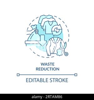 2D customizable thin line icon waste reduction concept Stock Vector