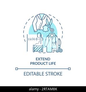 2D customizable thin line icon extend product life concept Stock Vector