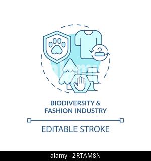 2D thin line icon biodiversity and fashion industry concept Stock Vector