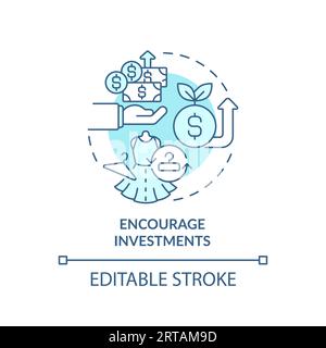 2D customizable thin line encourage investments icon concept Stock Vector
