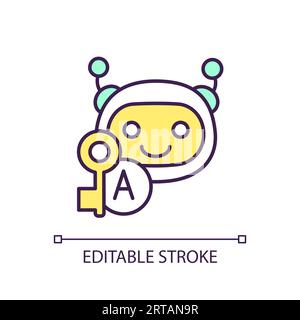 2D thin line colorful understand search intent icon Stock Vector