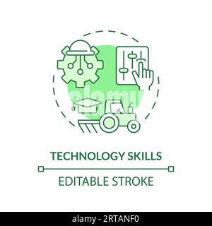 Technology skills green concept icon Stock Vector