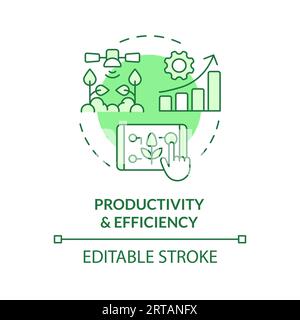 Productivity and efficiency green concept icon Stock Vector