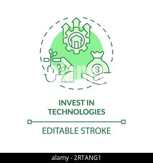 Invest in technologies green concept icon Stock Vector