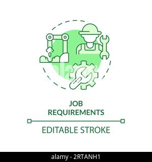 Job requirements green concept icon Stock Vector